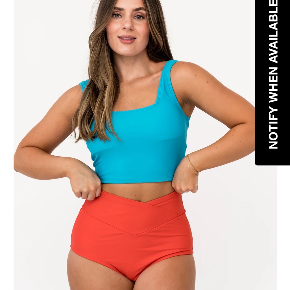 Coral Reef Swim Vacationer Bottom Nautical Red High-Waist Bikini – Size Medium